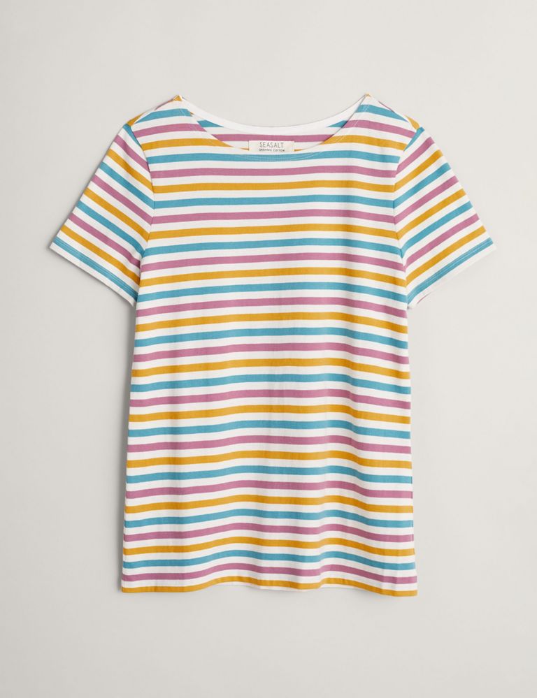 Organic Cotton Striped Short Sleeve T-Shirt 2 of 3