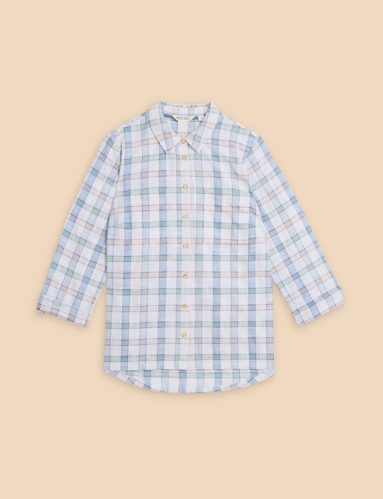 Buy Organic Cotton Textured Check Shirt | White Stuff | M&S