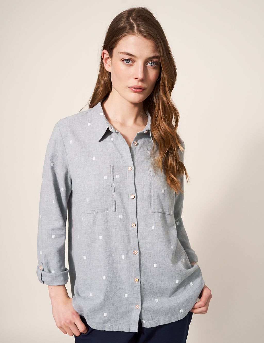 Organic Cotton Textured Collared Shirt | White Stuff | M&S