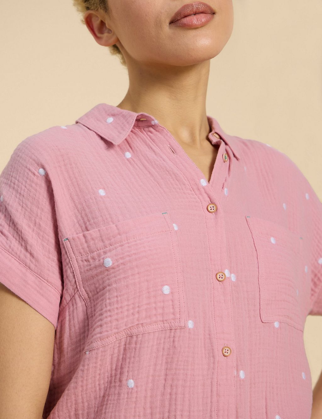 Organic Cotton Textured Polka Dot Shirt 5 of 6