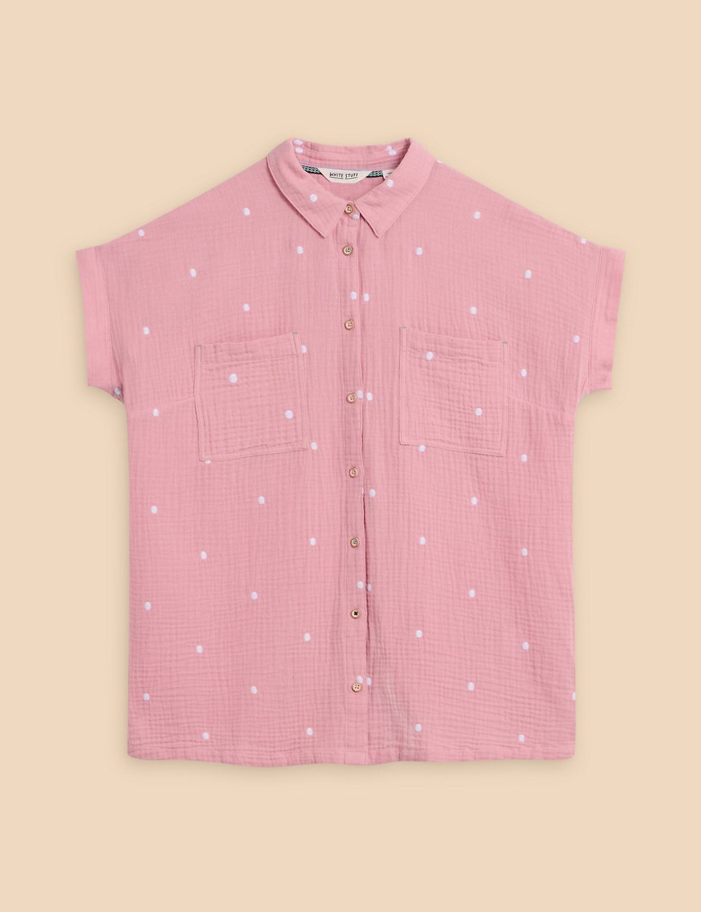 Organic Cotton Textured Polka Dot Shirt 1 of 6