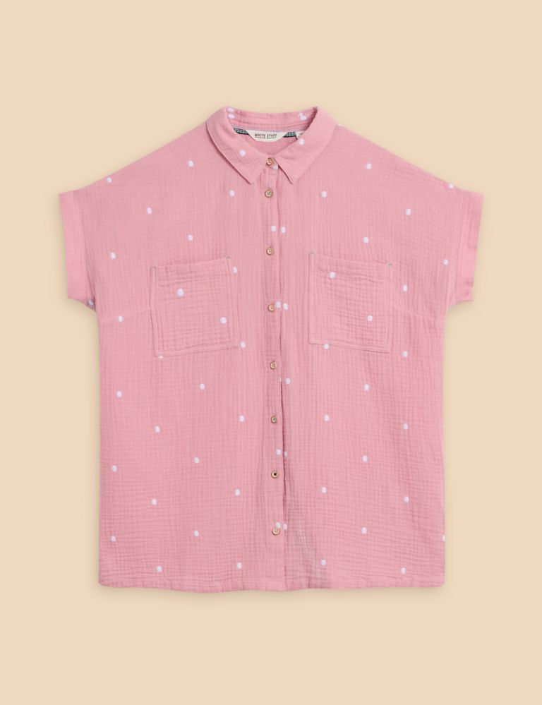 Organic Cotton Textured Polka Dot Shirt 2 of 6