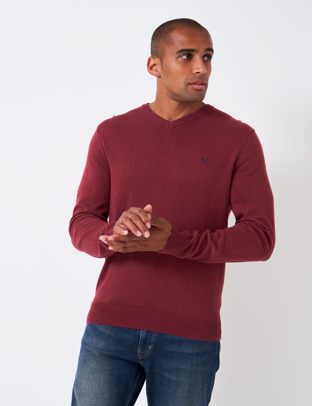 Organic Cotton VNeck Jumper Crew Clothing M&S