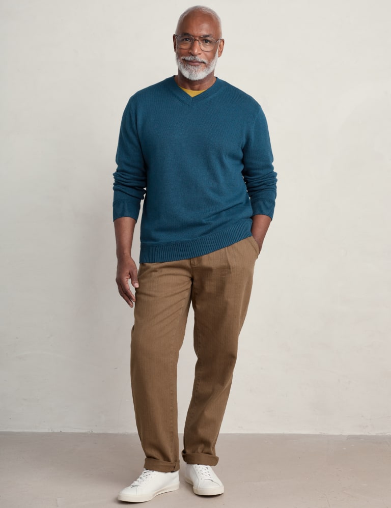 Organic Cotton V Neck Jumper Seasalt Cornwall M S
