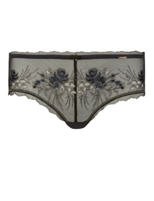 Oriental Embroidered Shorts with Silk Image 2 of 5
