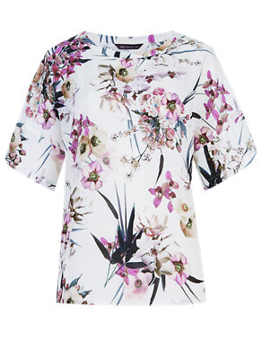 Oriental Floral Boxy Shell Top Image 2 of 4