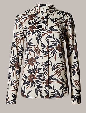 Oriental Floral Button Through Blouse Image 2 of 4