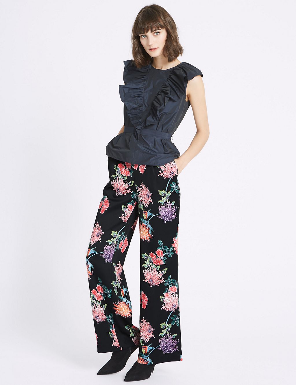 Oriental Floral Print Trousers 3 of 6