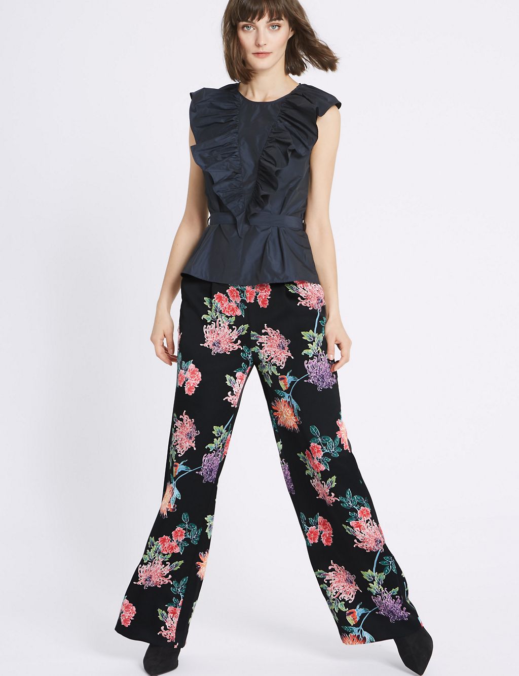 Oriental Floral Print Trousers 2 of 6