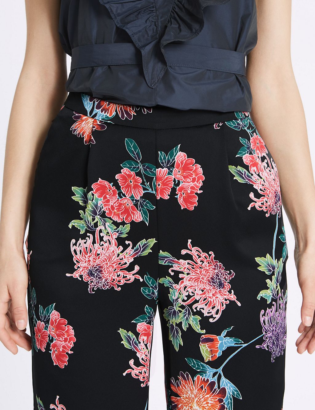 Oriental Floral Print Trousers 5 of 6