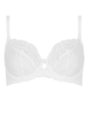 Oriental Leaf Embroidered Underwired Full Cup Bra B-DD Image 2 of 4
