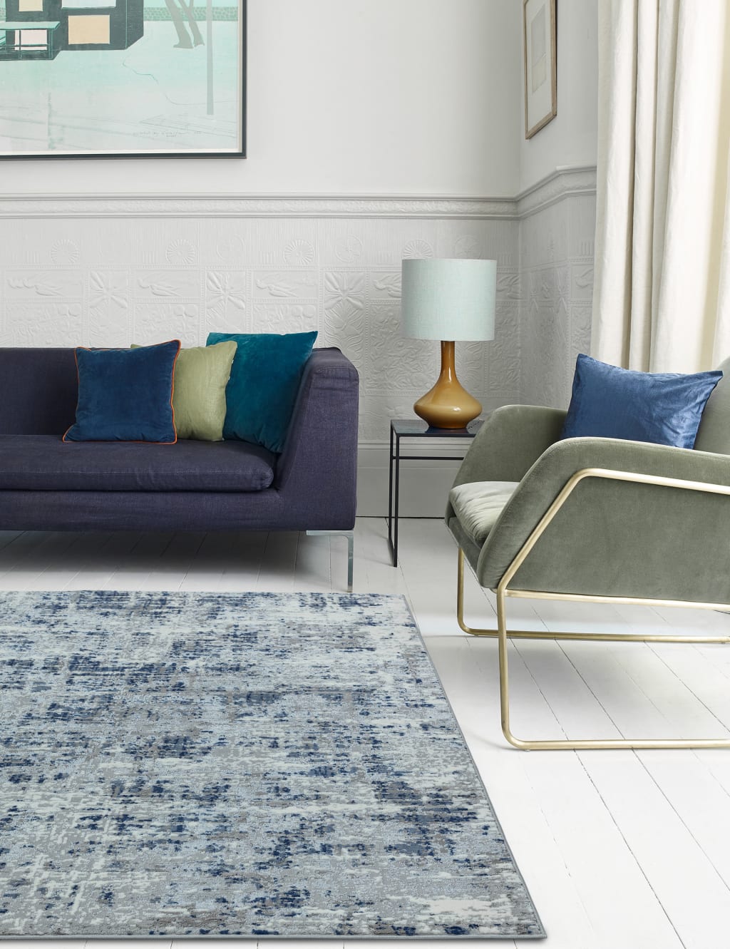 Orion Abstract Metallic Rug Asiatic M&S