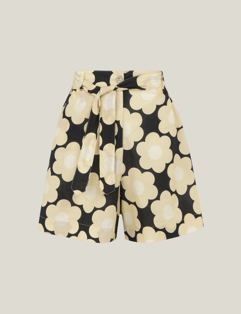 Orla Kiely Cotton Rich Floral Paperbag Shorts 2 of 4