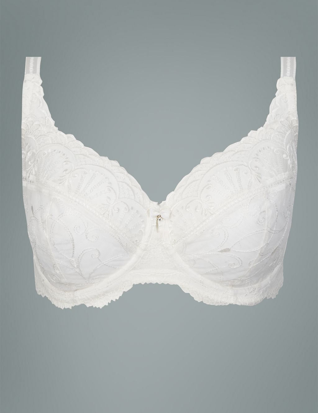 Ornamental Embroidery Non-Padded Underwired Balcony Bra DD-G 1 of 4