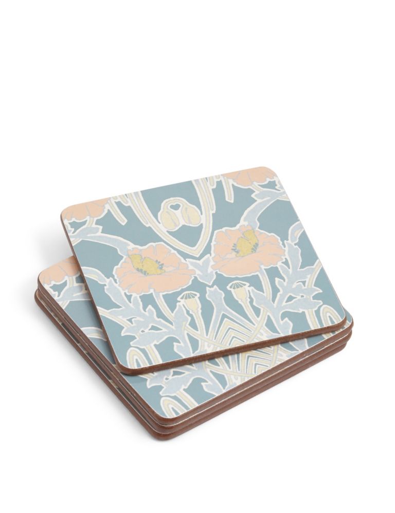 Ornate Floral Cork Mats & Coasters 4 Pack 4 of 5