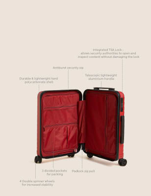 Oslo 4 Wheel Hard Shell Cabin Suitcase, M&S Collection