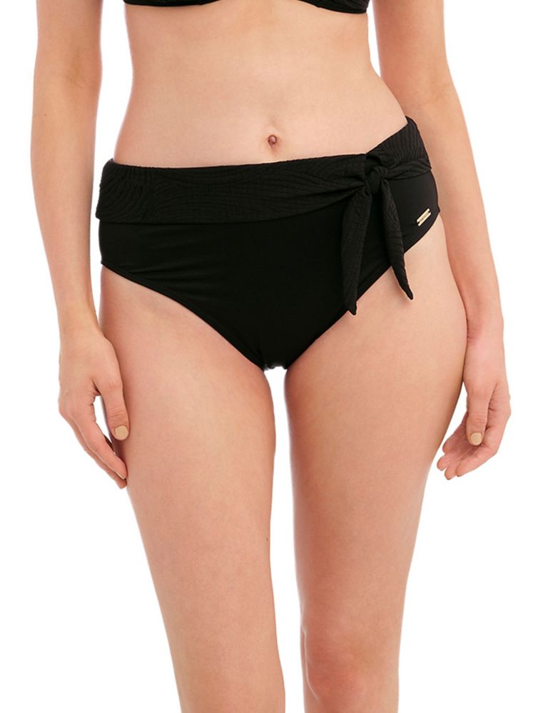 Matte Black Extra High Waist Bikini Bottom Multiple Prints Made in USA XS  2XL 