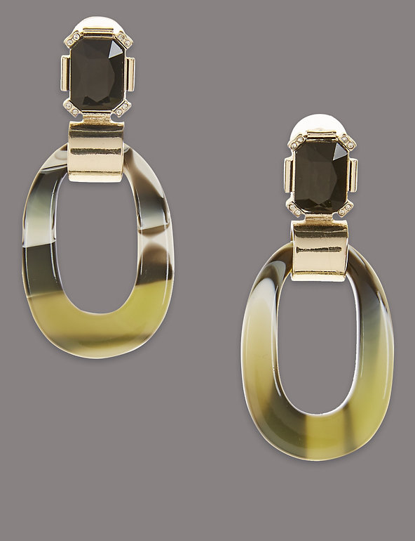 Oval Drop Earrings Image 1 of 2