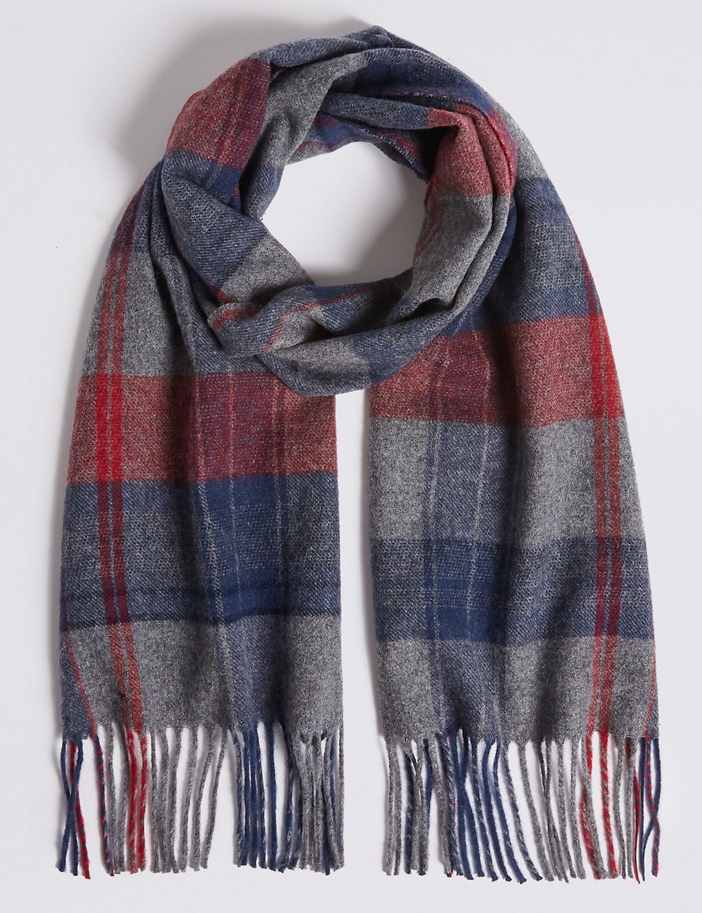 Overcheck Wool Woven Scarf 3 of 3