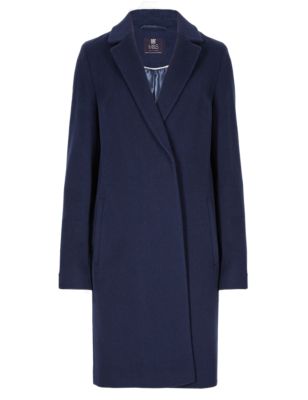 Oversized Wool Blend Double Breasted Coat with Cashmere | M&S ...