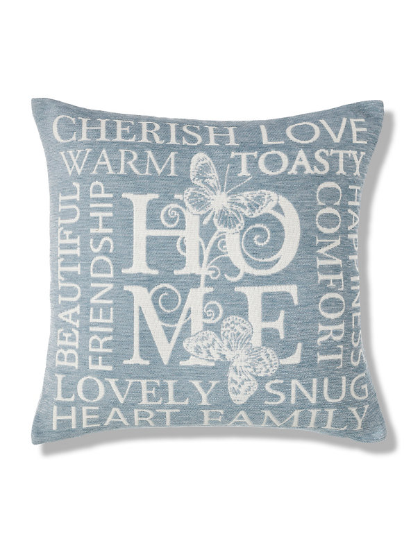 Oversized Chenille Home & Love Cushion Image 1 of 1