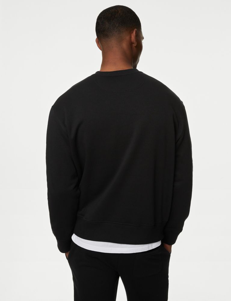 Oversized Cotton Rich Crew Neck Sweatshirt | M&S Collection | M&S