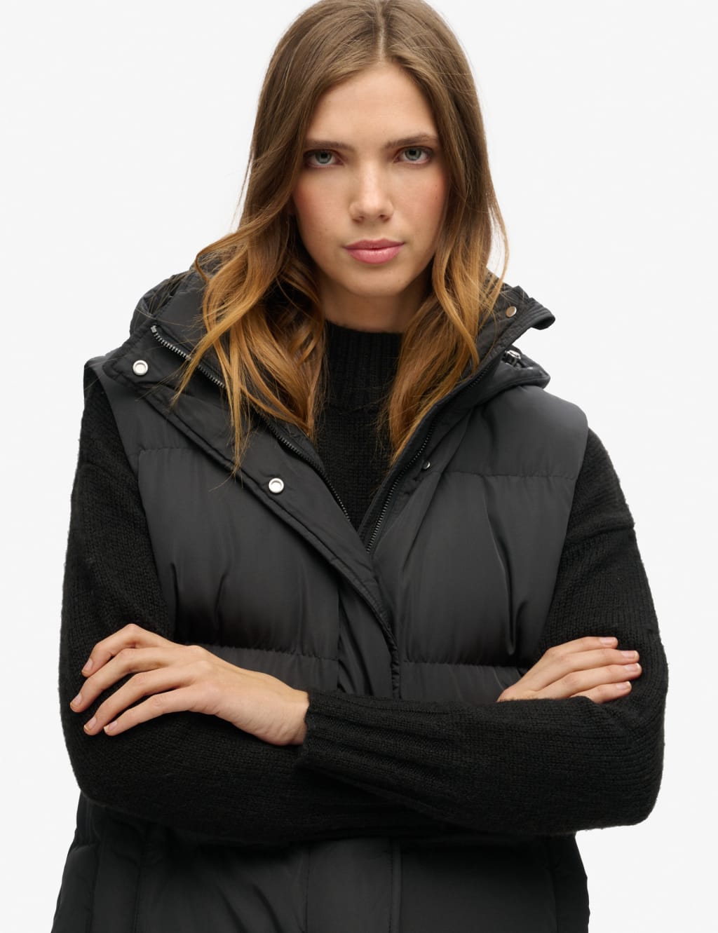Long puffer clearance gilet womens