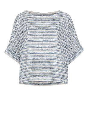 Oversized Striped Boxy Top Image 2 of 4