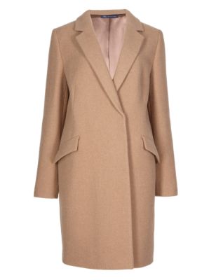 Oversized Wool Blend Flap Pockets Coat | M&S Collection | M&S