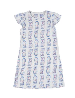 Owl Print Nightdress with StayNEW™ (1-8 Years) Image 2 of 3