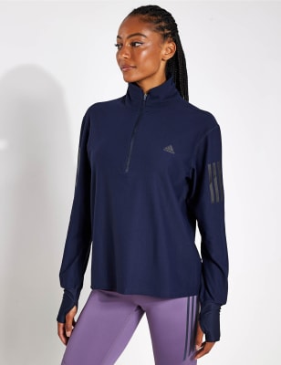 Adidas half sale zip sweatshirt women's