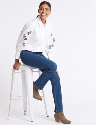 marks and spencer mid rise straight leg jeans