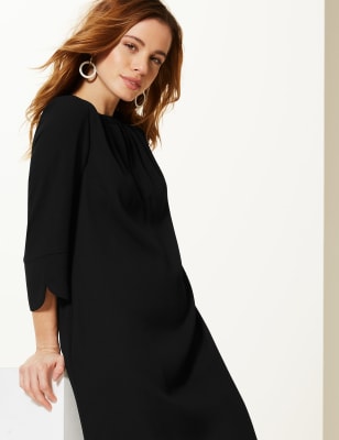 U-WEAR-4-U Ladies Marks & Spencer Long Sleeve Waist Seam FIT and Flare Mini  Dress M&S Collection Petite REG (6 REG, Black) : : Fashion