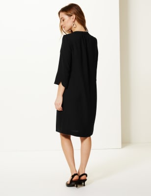 Petite shift dress with cheap sleeves