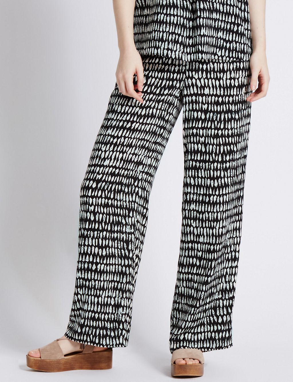 PETITE Abstract Print Wide Leg Trousers 3 of 3