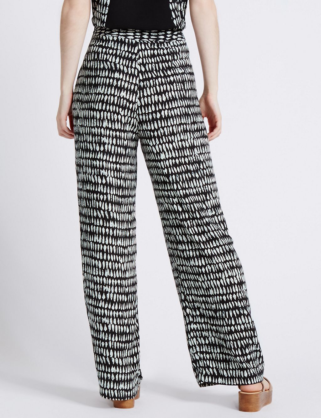 PETITE Abstract Print Wide Leg Trousers 2 of 3