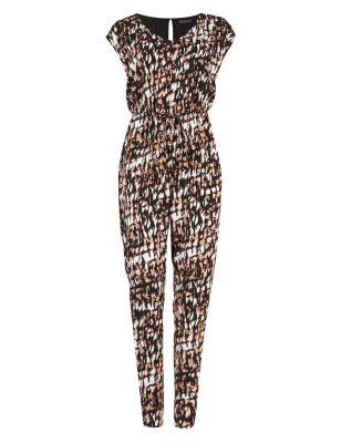 Petite Leopard Print Catsuit