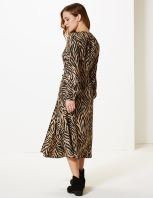 Midi dress 2024 animal print