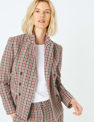 Petite checked blazer sale