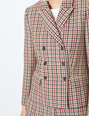 Petite checked outlet blazer