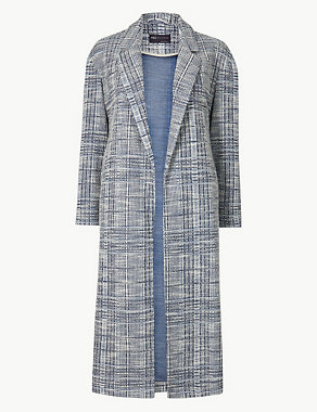 PETITE Checked Open Front Coat Image 2 of 4