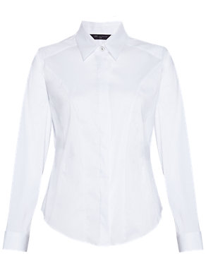 PETITE Classic Collar Concealed Fastening Corset Shirt Image 2 of 8