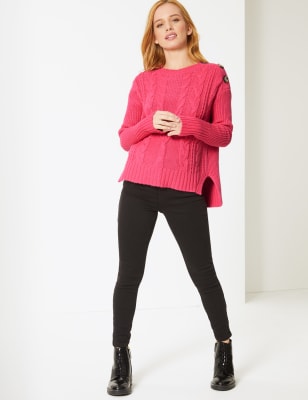 Cotton Blend Textured Jumper