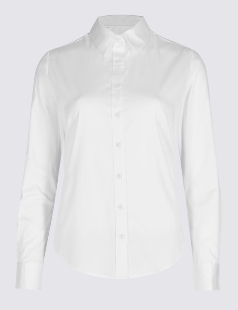 PETITE Cotton Rich Long Sleeve Shirt 2 of 4