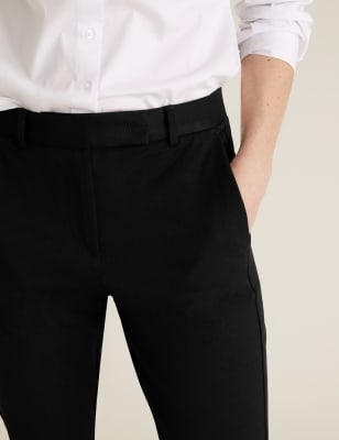 cotton slim leg trousers