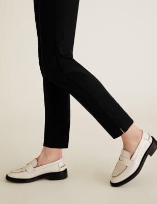 cotton slim leg trousers