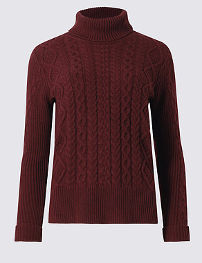 PETITE Cropped Cable Knit Jumper Image 2 of 4