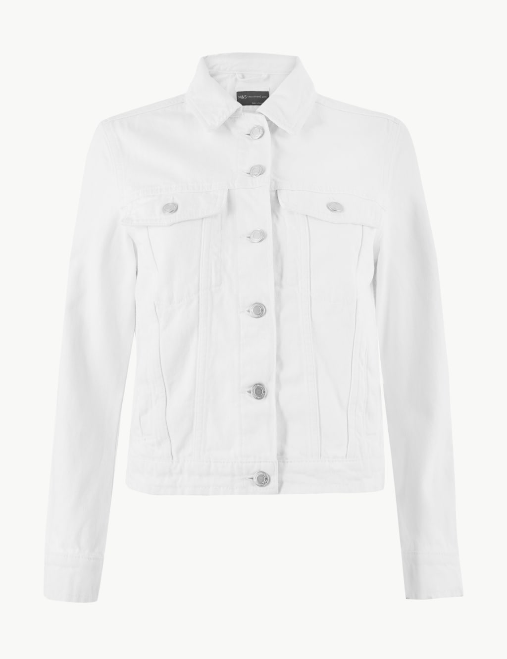 petite white denim jacket