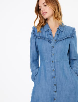 m&s denim midi dress