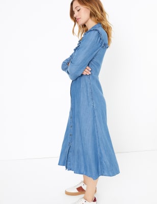 Denim shirt dress petite sale